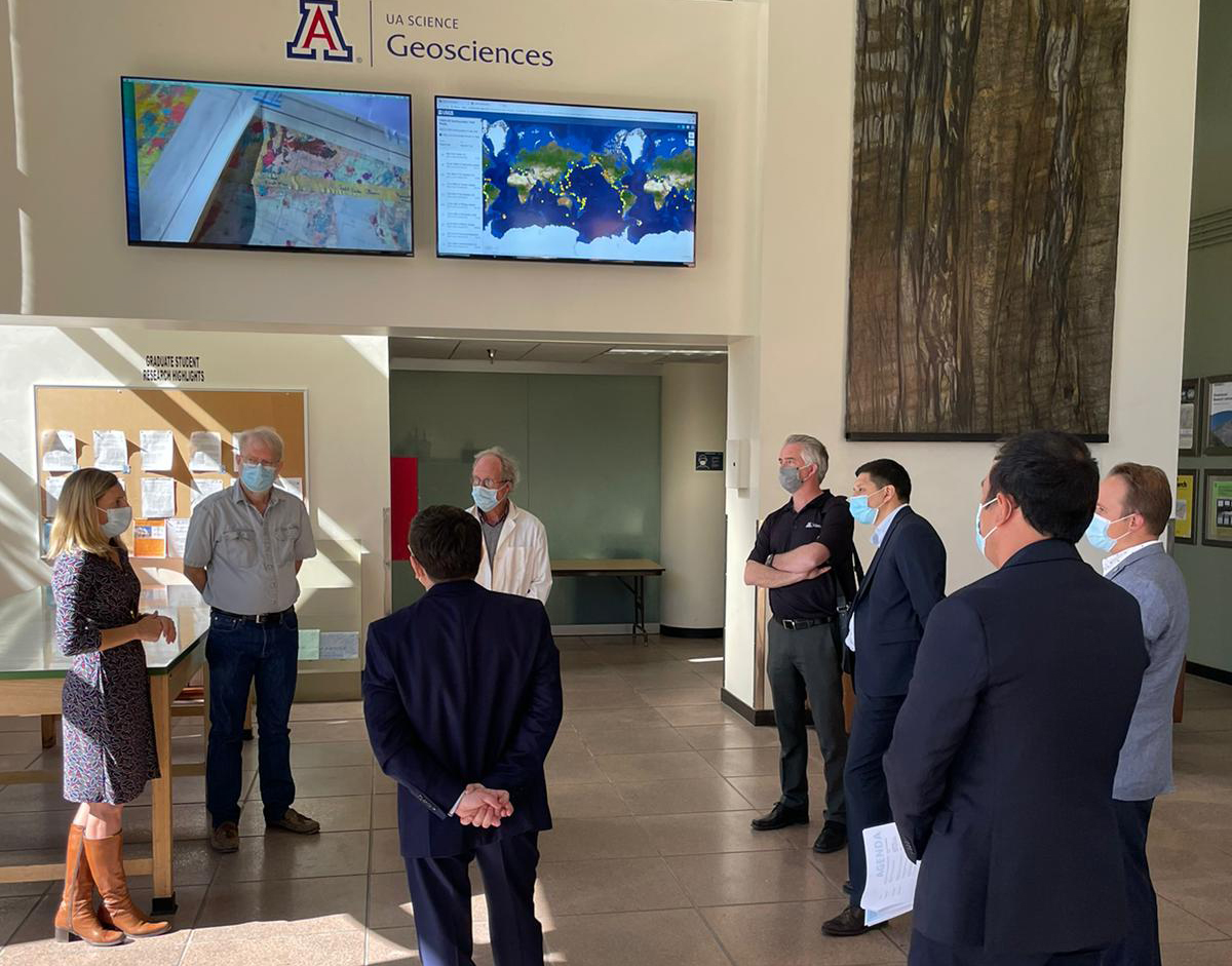 Touring and hearing about the scope and work of the Geosciences Department