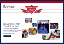 Homepage screenshot of the Global Wildcats Virtual World Tour