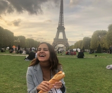 Ana Lucia in front of Eifel Tower