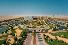 Aerial photo of Prince Mohammad bin Fahd University (PMU), Al Khobar, Saudi Arabia