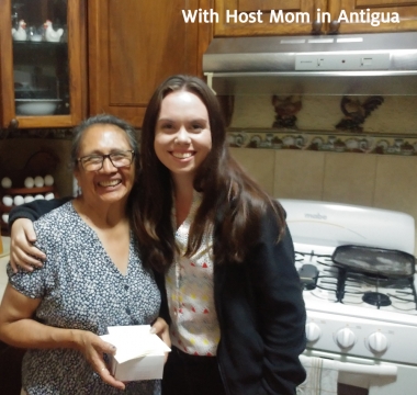 Aria Levin with host mom in Antigua