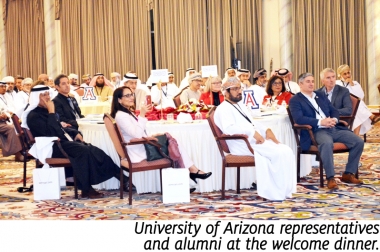 GCC-UA Oman Reunion 2020 seated at welcome dinner