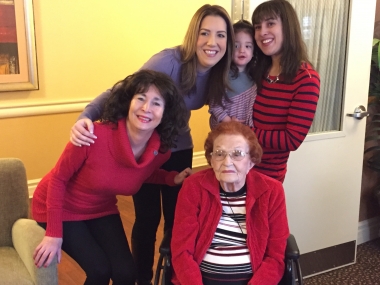 4 generations: Allison pictured with her mother Elayne, grandmother Esther Shafner, and niece Alyssa 4 generations: Allison pictured with her mother Elayne, grandmother Esther Shafner, and niece Alyssa