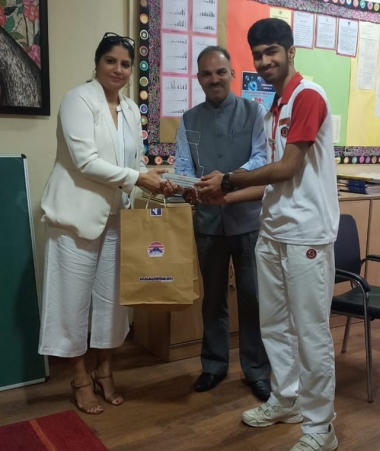 2nd Runner Up Divit Chopra and School Principal Dr. Sanjay Sachdeva 2nd Runner Up Divit Chopra and School Principal Dr. Sanjay Sachdeva