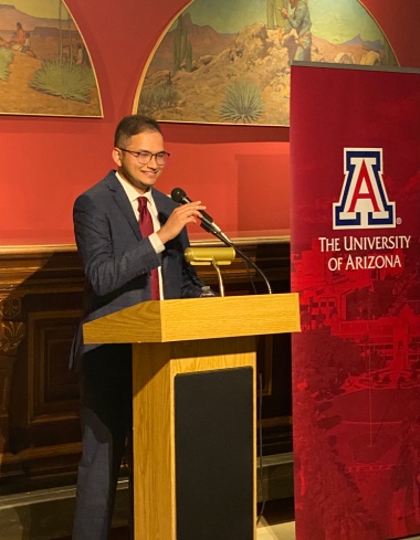 Student Speaker Jiten Baid at the International Student Event May 11 2022